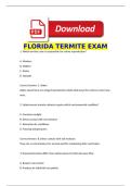 FLORIDA TERMITE EXAM 2026 QUESTIONS AND ANSWERS 100&percnt; PASS