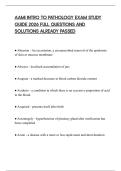 AAMI INTRO TO PATHOLOGY EXAM STUDY GUIDE 2026 FULL QUESTIONS AND SOLUTIONS ALREADY PASSED