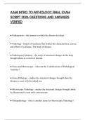 AAMI INTRO TO PATHOLOGY FINAL EXAM SCRIPT 2026 QUESTIONS AND ANSWERS VERIFIED
