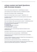 urinary system test bank Questions with Accurate Answers