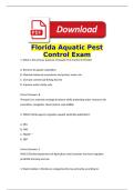Florida Aquatic Pest Control Exam Questions and Verified Answers 100&percnt; Pass
