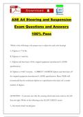 ASE A4 Steering and Suspension Exam Questions and Answers 100&percnt; Pass