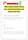 ASE A1 &lpar;Engine Repair&rpar; Practice Test &ndash; Cumulative Questions and Answers 100&percnt; Pass