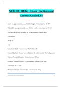 NUR 308: QUIZ 1 Exam Questions and Answers Graded A+