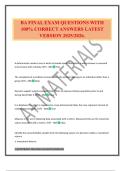 BA FINAL EXAM QUESTIONS WITH 100&percnt; CORRECT ANSWERS LATEST VERSION 2025&sol;2026&period;