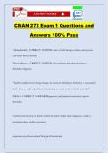 CMAN 272 Exam 1 Questions and Answers 100&percnt; Pass