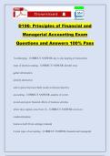 D196- Principles of Financial and Managerial Accounting Exam Questions and Answers 100&percnt; Pass