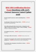 RNC-OB Certification Exam Questions with 100&percnt; Correct Answers&vert; Latest Update 2026