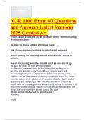 NUR 1100 Exam &num;3 Questions and Answers Latest Versions 2025 Graded A&plus;&period;&period;