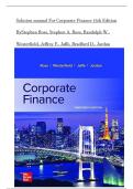 SOLUTION MANUAL For Corporate Finance 13th Edition ByStephen Ross&comma; Stephen A&period; Ross&comma; Randolph W&period;&period; Westerfield&comma; Jeffrey F&period;&period; Jaffe&comma; Bradford D&period;&period; Jordan &vert; All Chapters &vert; Newest Version