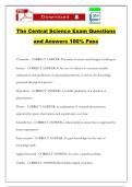 The Central Science Exam Questions and Answers 100&percnt; Pass