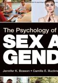 Test Bank &ndash; The Psychology of Sex & Gender&comma; 2nd Edition &lpar;Bosson et al&period;&rpar; &vert; Verified Questions & Answers &vert; ISBN 9781544393995