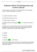 Pediatrics FINAL EXAM Questions and  Correct Answers 