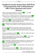 Peripheral Vascular System Nurse 1010 Week  6 Exam Questions with Verified Solutions  100&percnt; Correct Questions and Correct  Answers