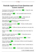 Pesticide Applicators Exam Questions and  Correct AnswersPesticide Applicators Exam Questions and  Correct Answers