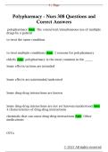 Polypharmacy - Nurs 308 Questions and  Correct Answers 