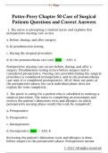 Potter-Perry Chapter 50 Care of Surgical  Patients Questions and Correct Answers