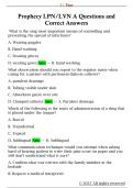 Prophecy LPN&sol;LVN A Questions and  Correct Answers