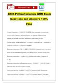 C805 Pathophysiology WGU Exam Questions and Answers 100&percnt; Pass