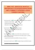 BIOL 1412 - SKELETAL MUSCLE PHYSIOLOGY EXAM QUESTIONS WITH 100&percnt; CORRECT ANSWERS LATEST VERSION 2025&sol;2026
