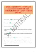 &lbrack;BIOL&period;1412&rsqb; NERVOUS SYSTEM LAB EXAM QUESTIONS WITH 100&percnt; CORRECT ANSWERS LATEST VERSION 2025&sol;2026&period;