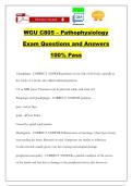 WGU C805 &ndash; Pathophysiology Exam Questions and Answers 100&percnt; Pass