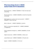 Pharmacology Exam 1 ABSN QUESTIONS WITH ANSWERS