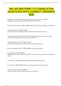BIO 202 MIDTERM 3 CYTOSKELETON QUESTIONS WITH CORRECT ANSWERS 2025