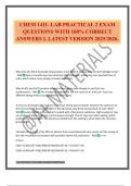 CHEM 1411- LAB PRACTICAL 2 EXAM QUESTIONS WITH 100&percnt; CORRECT ANSWERS L LATEST VERSION 2025&sol;2026&period;