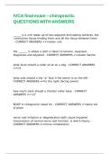 IVCA final exam &ndash; chiropractic QUESTIONS WITH ANSWERS