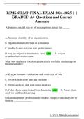 RIMS-CRMP FINAL EXAM 2024-2025 &vert; &vert;  GRADED A&plus; Questions and Correct  Answers