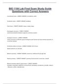 BIO 1104 Lab Final Exam Study Guide Questions with Correct Answers