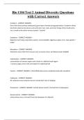 Bio 1104 Test 2 Animal Diversity Questions with Correct Answers