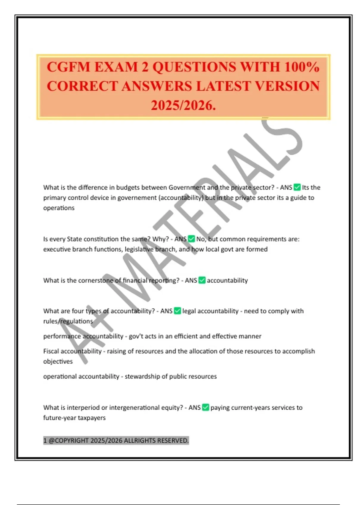 CGFM EXAM 2 QUESTIONS WITH 100% CORRECT ANSWERS LATEST VERSION 2025/ ...