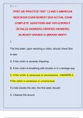 FIRST AID PRACTICE TEST 1&comma;2 AND 3 AMERICAN  REDCROSS EXAM NEWEST 2026 ACTUAL EXAM  COMPLETE  QUESTIONS AND 100&percnt;CORRECT  DETAILED ANSWERS &lpar;VERIFIED ANSWERS&rpar;  &vert;ALREADY GRADED A&plus;&vert;&vert;BRAND NEW&excl;&excl;&excl;&excl; 