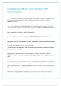 Florida Laws and Rules Exam Questions With Correct Answers&period;