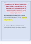 FLORIDA CORE PEST VERSION 1 AND VERSION 2  NEWEST 2026 ACTUAL EXAM COMPLETE 200  QUESTIONS AND 100&percnt;CORRECT DETAILED  ANSWERS &lpar;VERIFIED ANSWERS&rpar; &vert;ALREADY  GRADED A&plus;&vert;BRAND NEW&excl;&excl;
