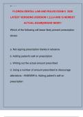 FLORIDA DENTAL LAW AND RULES EXAM 5  2026  LATEST VERSIONS &lpar;VERSION 1&comma;2&comma;3&comma;4 AND 5&rpar; NEWEST  ACTUAL EXAM&vert;&vert;BRAND NEW&excl;&excl;&excl; 