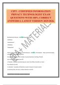 CIPT - CERTIFIED INFORMATION PRIVACY TECHNOLOGIST EXAM QUESTIONS WITH 100&percnt; CORRECT ANSWERS L LATEST VERSION 2025&sol;2026&period;