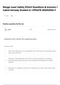 Range Laser Safety EXAM Questions & Answers &vert; Latest Already Graded A&plus; UPDATE 2025&vert;2026 &excl;&excl;