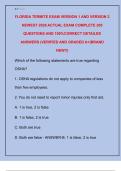 FLORIDA TERMITE EXAM VERSION 1 AND VERSION 2  NEWEST 2026 ACTUAL EXAM COMPLETE 200  QUESTIONS AND 100&percnt;CORRECT DETAILED  ANSWERS &lpar;VERIFIED AND GRADED A&plus;&vert;BRAND  NEW&excl;&excl;&rpar;