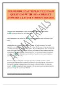 COLORADO HEALTH PRACTICE EXAM QUESTIONS WITH 100&percnt; CORRECT ANSWERS L LATEST VERSION 2025&sol;2026&period;