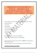 CROZER-KEYSTONE RESIDENCY MANUAL &ndash; SURGERY EXAM QUESTIONS WITH 100&percnt; CORRECT ANSWERS LATEST VERSION 2025&sol;2026&period;