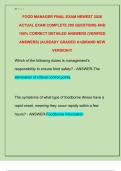 FOOD MANAGER FINAL EXAM NEWEST 2026  ACTUAL EXAM COMPLETE 200 QUESTIONS AND  100% CORRECT DETAILED ANSWERS (VERIFIED  ANSWERS) |ALREADY GRADED A+|BRAND NEW  VERSION!!! 