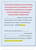 FOUNDATIONS OF BUSINESS FINANCE &lpar;PEREGRINE&rpar;  2026 EXAM AND PRACTICE EXAM NEWEST ACTUAL  EXAM COMPLETE  QUESTIONS AND 100&percnt;CORRECT  DETAILED ANSWERS &lpar;VERIFIED ANSWERS&rpar;  &vert;ALREADY GRADED A&plus;&vert;&vert;BRAND NEW&excl;&excl;&excl; 
