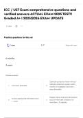 ICC &sol; UST Exam comprehensive questions and verified answers ACTUAL EXAM 2025 TEST&excl;&excl; Graded A&plus; &vert; 2025&vert;2026 EXAM UPDATE