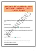 BEFO FINAL EXAM QUESTIONS WITH 100&percnt; CORRECT ANSWERS L LATEST VERSION 2025&sol;2026&period;