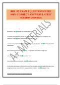 BIO 133 EXAM 2 QUESTIONS WITH 100&percnt; CORRECT ANSWERS LATEST VERSION 2025&sol;2026&period;