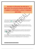 DAVIES ULTRASOUND PHYSICS REVIEW EXAM QUESTIONS WITH 100&percnt; CORRECT ANSWERS LATEST VERSION 2025&sol;2026&period;
