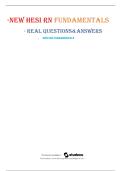 NEW HESI RN FUNDAMENTALS - REAL QUESTIONS&ANSWERS - HESI RN FUNDAMENTALS
